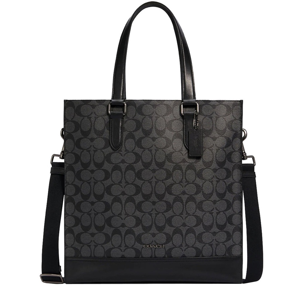 Coach Graham Structured Tote Bag in Signature Canvas in Charcoal/ Black C3232 - Picture 2 of 13